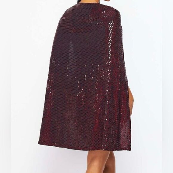 Red Cape Dress - Picture 3 of 6